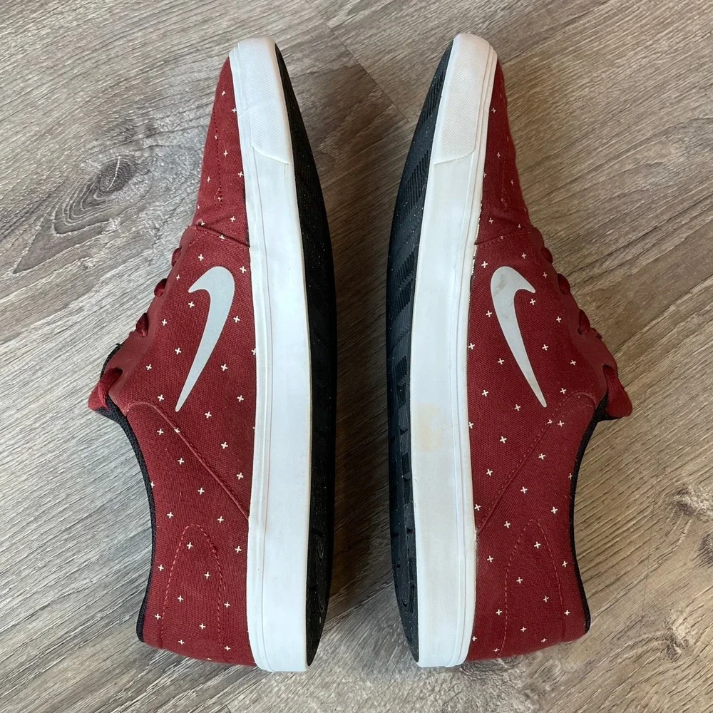 Nike SB Portmore Canvas Premium Sneakers Team Red White‎ Mens 13 UK 12 EU 47.5